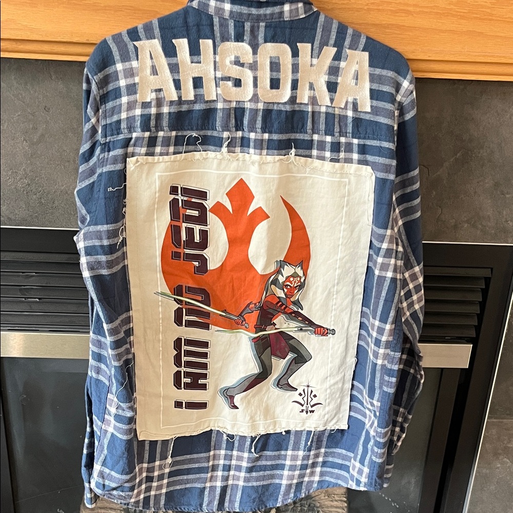 Rare Star Wars Ahsoka Jedi plaid button up